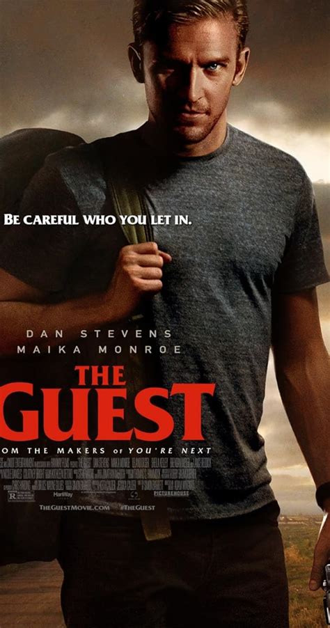 The guest 2014 movie. Simon Barrett. Writer. A soldier introduces himself to the Peterson family, claiming to be a friend of their son who died in action. After the young man is welcomed into their home, a series of accidental deaths seem to be connected to his presence. 