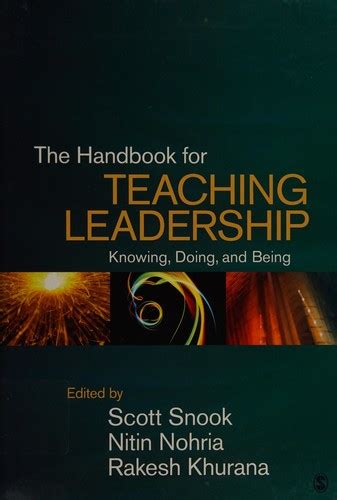 The handbook for teaching leadership by scott a snook. - New home sewing machine manual model 920.