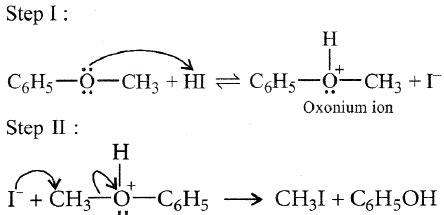 The heating of phenyl - methyl ether with HI produces - Toppr