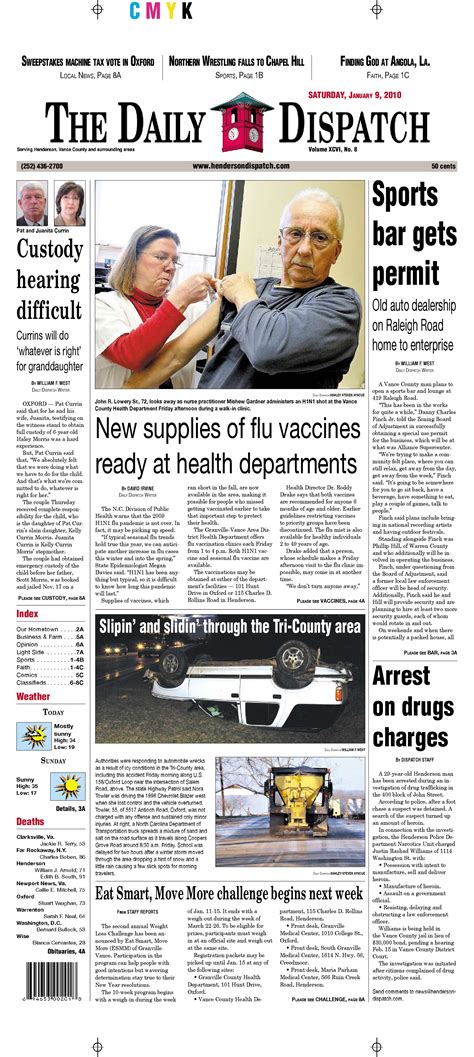 The henderson daily dispatch. Henderson, NC (27536) Today. Clear skies. Low 26F. Winds light and variable ... Daily Dispatch. To view our latest e-Edition click the image on the left. Latest News 