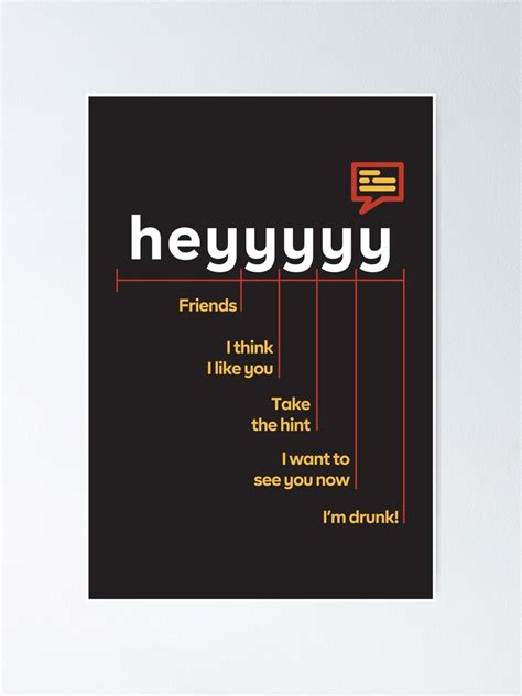 This funny meme chart describes what heyyyy means as y
