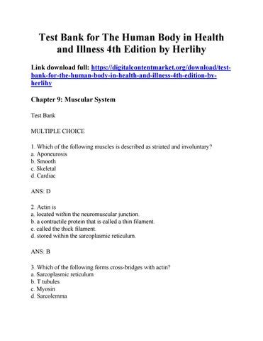 The human body in health and illness 4th edition answer guide. - Life science semester exam study guide crossword answer key.