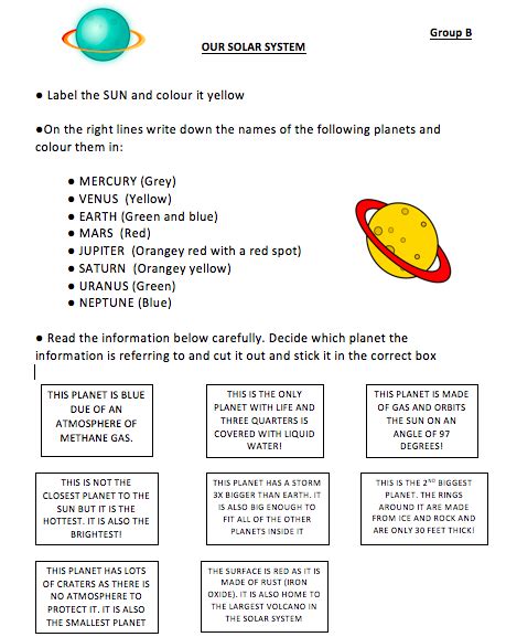 The in our Solar System differentiated activity Teaching