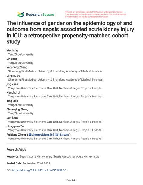 The influence of acute kidney injury on the outcome of …