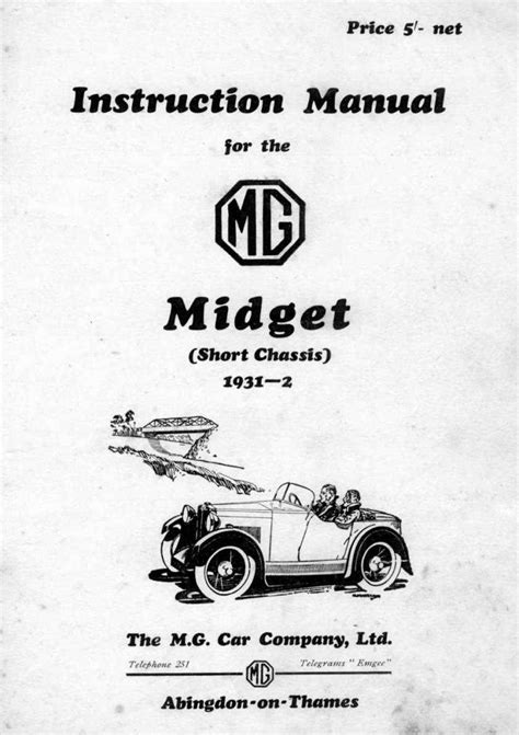 The instruction manual for the m g midget j series by british motor corporation mg car division. - Llenate de luz, no de miedo.