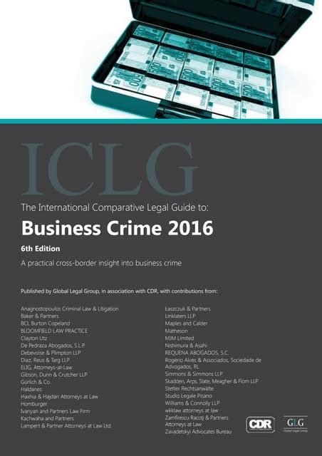 The international comparative legal guide to business crime 2016 the international comparative legal guide series. - Despertar da bruxa em cada mulher, o.