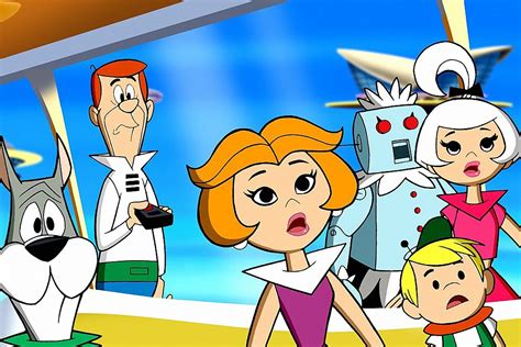 The jetsons tv series. The Jetsons. The Jetsons is an American animated sitcom produced by Hanna-Barbera Productions that originally aired prime time on ABC from September 1962 to March 1963. The cartoon follows George Jetson, his wife Jane, his daughter and son, Judy and Elroy, along with their dog Astro and robotic maid Rosie. 