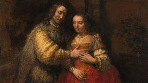 From The National Gallery, London, Rembrandt van Rijn, Portrait of a Couple as Isaac and Rebecca, known as ‘The Jewish Bride’ (about 1665), Oil on canvas, …. 