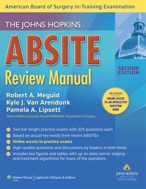 The johns hopkins absite review manual author pamela a lipsett published on november 2013. - Guía de estudio para la certificación de gerente de alimentos.