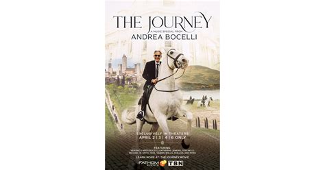 The journey andrea bocelli. Join Andrea for a series of intimate performances and discussions about love and family in the Tuscan hills, where he gets a surprise visit from his children. 49 min 2 Jan 2023 U. EPISODE 3. The Road Home. The journey continues up the Via Francigena towards Andrea Bocelli's last stop as he returns home to friends and family for a dazzling ... 