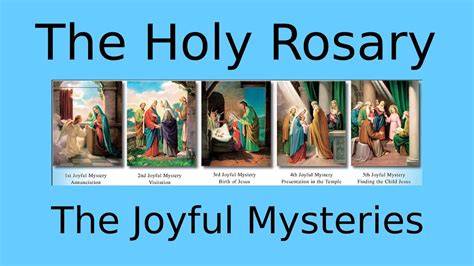 The joyful mysteries of the holy rosary youtube. The first of a four CD set of the sung rosary by Donna Cori available on disc or DOWNLOAD at https://donnacori.com/sungmusicalrosary.htm. Our Lady's Musical... 