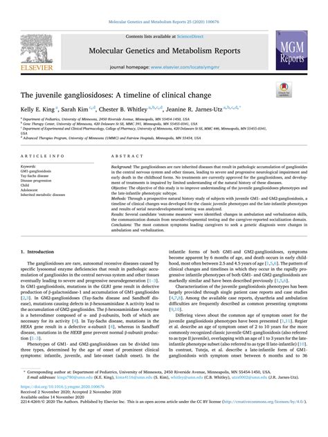 The juvenile gangliosidoses: A timeline of clinical change