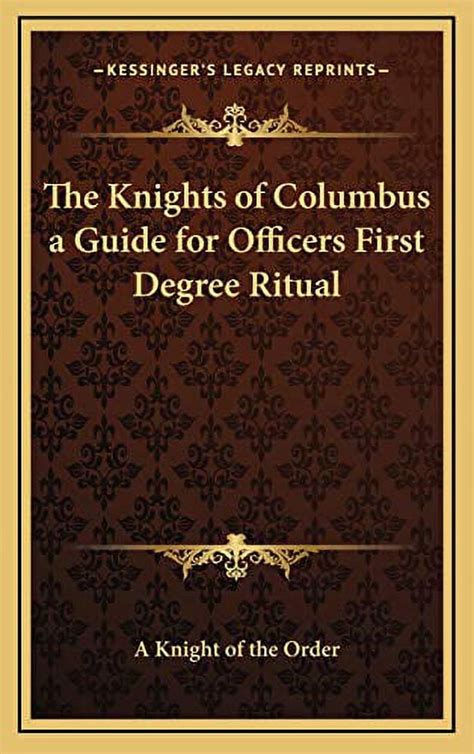 The knights of columbus a guide for officers first degree. - Das washingtoner handbuch der endokrinologie subspecialty konsultieren 3rd ed taschenbuch.