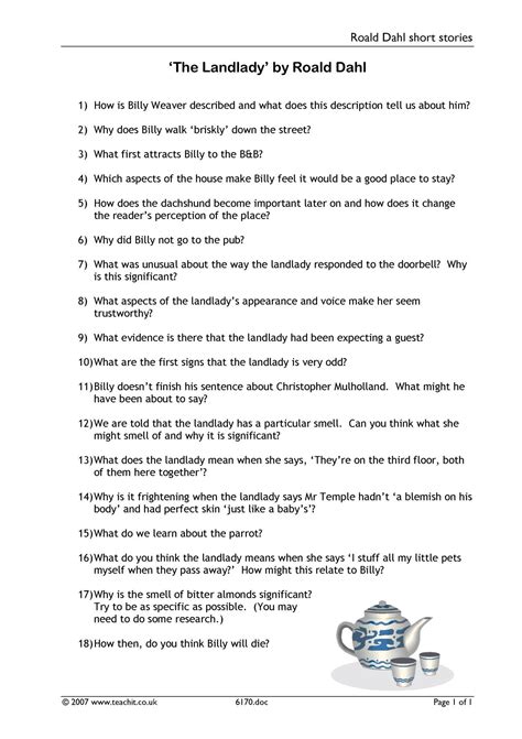 The landlady questions and answers pdf. This is why; this Commonlit Answer Key The Landlady is … wfmj com Commonlit text dependent questions answer keyselect download format:download commonlit text dependent answer key pdf. 'The Landlady' is a short story about a young lad called Billy travelling to Bath on a business trip. 