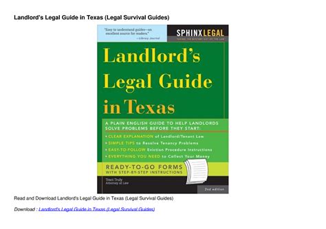 The landlords legal guide in texas. - Med surg 2 final exam study guide.