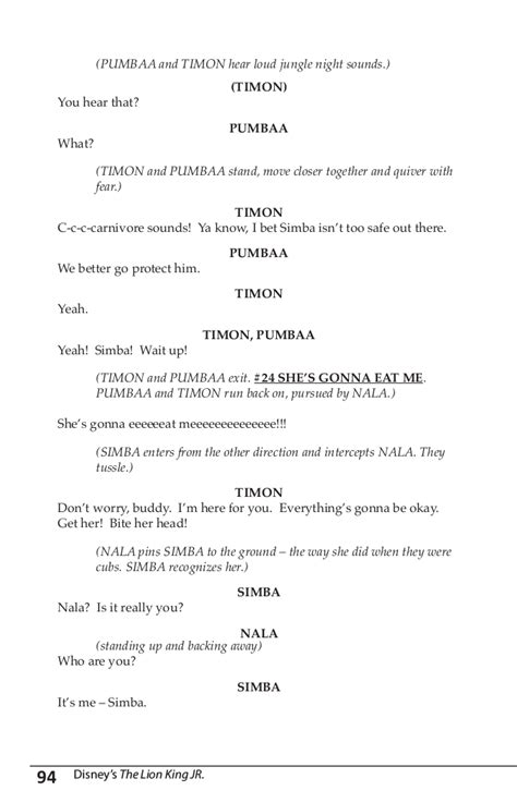 The lion king jr script pdf free download. Where to Watch. All scripts are posted under the fair use for educational purposes only. Written by Irene Mecchi, Jonathan Roberts, and Linda Woolverton.A young lion cub named Simba can't wait to be king. But his uncle craves the title for himself and will stop at nothing to get it. 