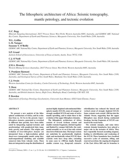 The lithospheric architecture of Africa: Seismic …