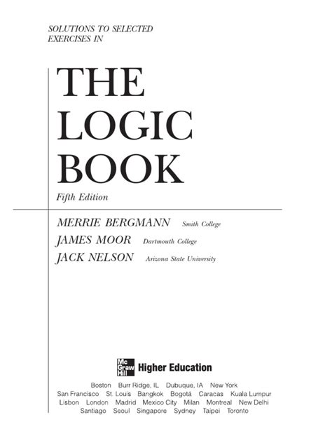 The logic book 5th edition solutions manual. - Numismatisches wappen-lexicon des mittelalters und der neuzeit..