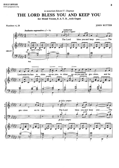 The Lord bless you and keep you (solo/high) by John Rutter High Voice - Digital Sheet Music Item Number: 21894509. 5 out of 5 Customer Rating. $4.00 Instant Download