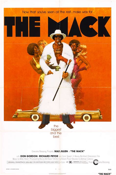 The Mack: Directed by Michael Campus. With Max Julien, Don Gordon, Richard Pryor, Carol Speed. Goldie returns from five years at the state pen and winds up King of the pimping game. Trouble comes in the form of two corrupt white cops and a crime lord who wants him to return to the small time..
