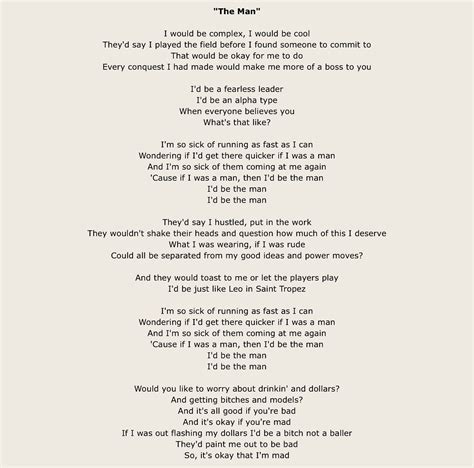 The man lyrics. Things To Know About The man lyrics. 
