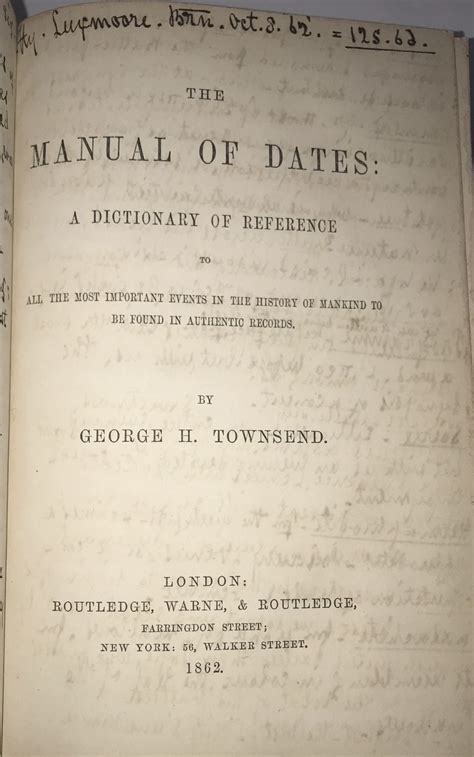 The manual of dates by george henry townsend. - Komatsu serie 4d98 serie 4d106 serie s4d106 manuale di riparazione per motori diesel.