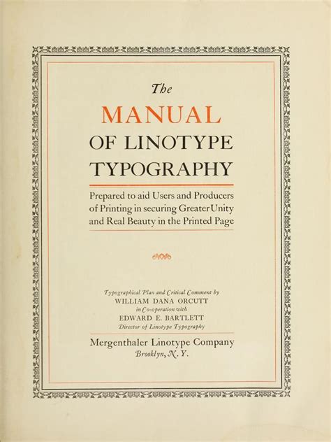 The manual of linotype typography prepared to aid users and producers of printing in securing greater unity and. - Sears parts and repair center hours.