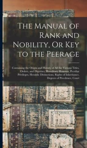 The manual of rank and nobility or key to the peerage by. - Die auswärtige kulturpolitik der bundesrepublik deutschland..