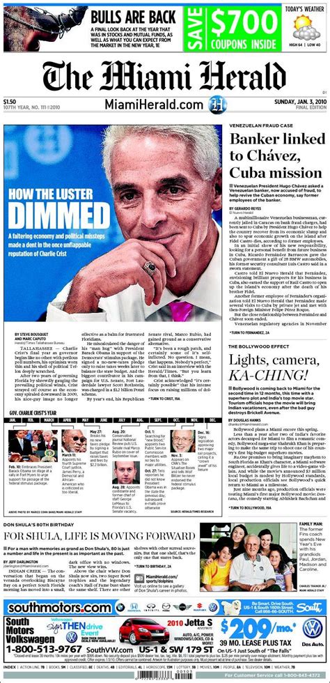 The miami herald newspaper florida. Find the latest Miami Marlins updates, ... Fallout, more records from Heat’s historic rout. Also, 5 p.m. Saturday Heat injury news. Updated March 30, 2024, ... Miami Herald App View Newsletters 