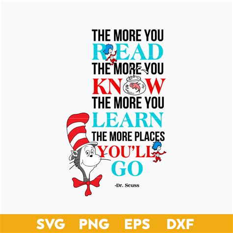 The more that you read the more things you will know, dr seuss svg, dr