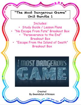The most dangerous game study guide. - American tourist guide to english english.