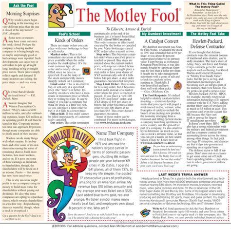The motley fool newsletter. Things To Know About The motley fool newsletter. 