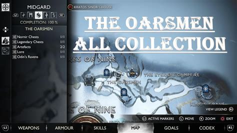 The oarsmen artifacts. PS5 PS4 God of War Ragnarok: The Oarsmen Collectibles Oar not Looking for all Favours and collectibles in The Oarsmen in God of War Ragnarok? The Oarsmen is located in Midgard, featuring a... 