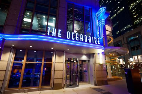 The oceanaire seafood room. Oceanaire Seafood Room is an award-winning restaurant in Washington that serves sustainable seafood in a high-energy, sophisticated atmosphere. The menu features a variety of dishes like classic seafood preparations 