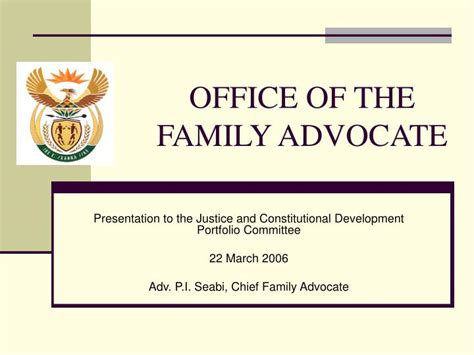 The office and function of the Family Advocate in South …