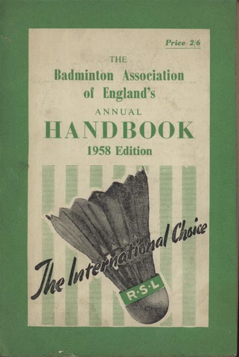 The official handbook of badminton england. - Hamm 3412 manuale di servizio per rulli.