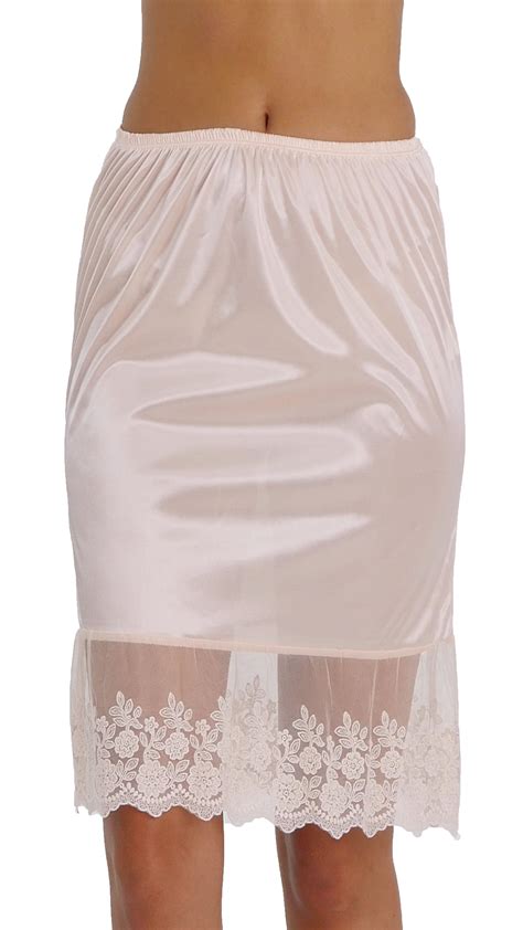 Half Slips for Women Waist Slip Petticoat Underskirt 24 Inch Long Lace Trim  Dress Extender 