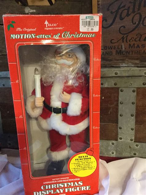 The corded power source allows for an animated display of Santa's list, making it a great addition to any Christmas decor. TELCO The Original Motion-ettes Of Christmas Santa Checking His List 1990 24" | eBay