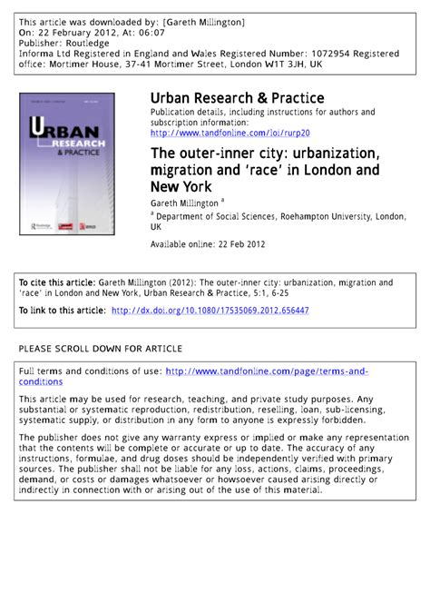 The outer-inner city: urbanization, migration and ‘race’ in …