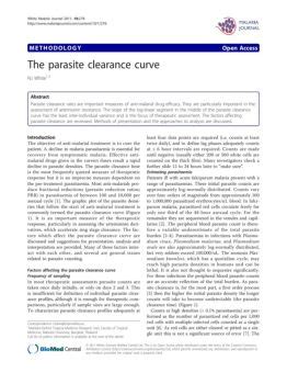 The parasite clearance curve - Malaria Journal Pages 1-8 - Flip …