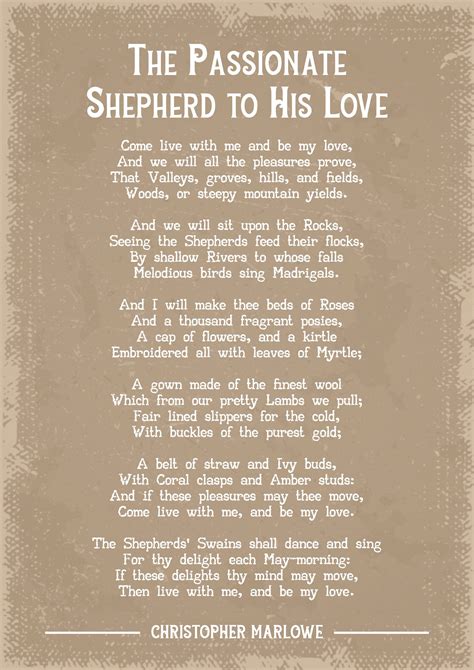 The passionate shepherd to his love by christopher marlowe. - Phasor generator k3 5 5kw service manual.