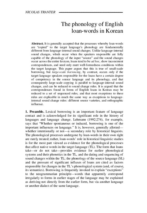 The phonology of English loan-words in Korean