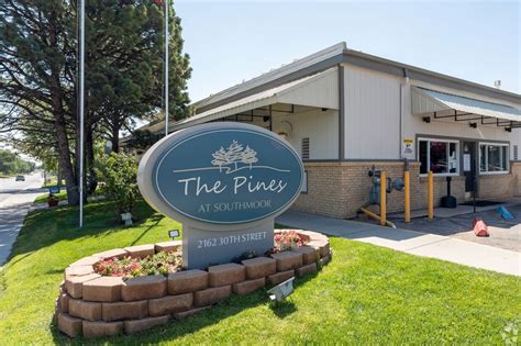 The pines at southmoor. The Pines at Southmoor is located in Weld County of Colorado state. On the street of 30th Street and street number is 2162. To communicate or ask something with the place, the Phone number is (970) 591-4042. You can get more information from their website. 