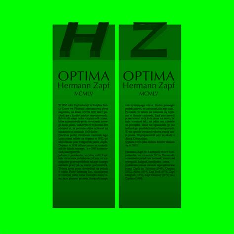 The poster represents the Optima font on Behance