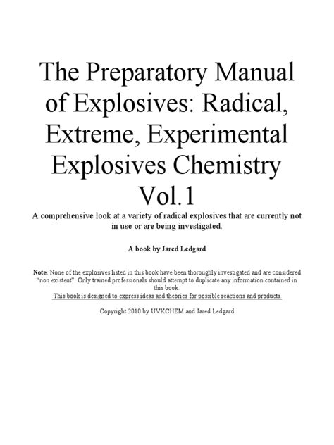 The preparatory manual of explosives radical extreme experimental. - El ejercito de un hombre solo.