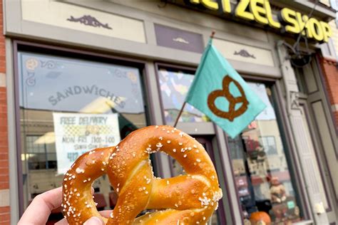 The pretzel shop. Dec 29, 2021 · The new year will mark the 95th anniversary of The Pretzel Shop on the South Side, and Aaron Bowen is feeding handmade and twisted dough, a dozen at a time, into that brick-lined oven from a 12 ... 