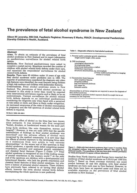 The prevalence of fetal alcohol syndrome in New Zealand