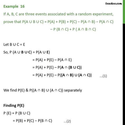 The probabilities of three events A, B and C are given by P