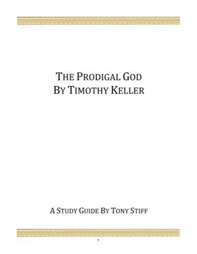 The prodigal god study guide tweetcube. - El reconocimiento lingistico de la verdad.