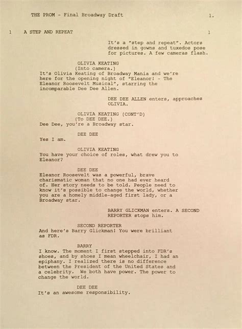 The prom broadway script.  THANK YOU YOU ARE CONSIDERING A COLOR REPRINT OF THE ENTIRE BR...